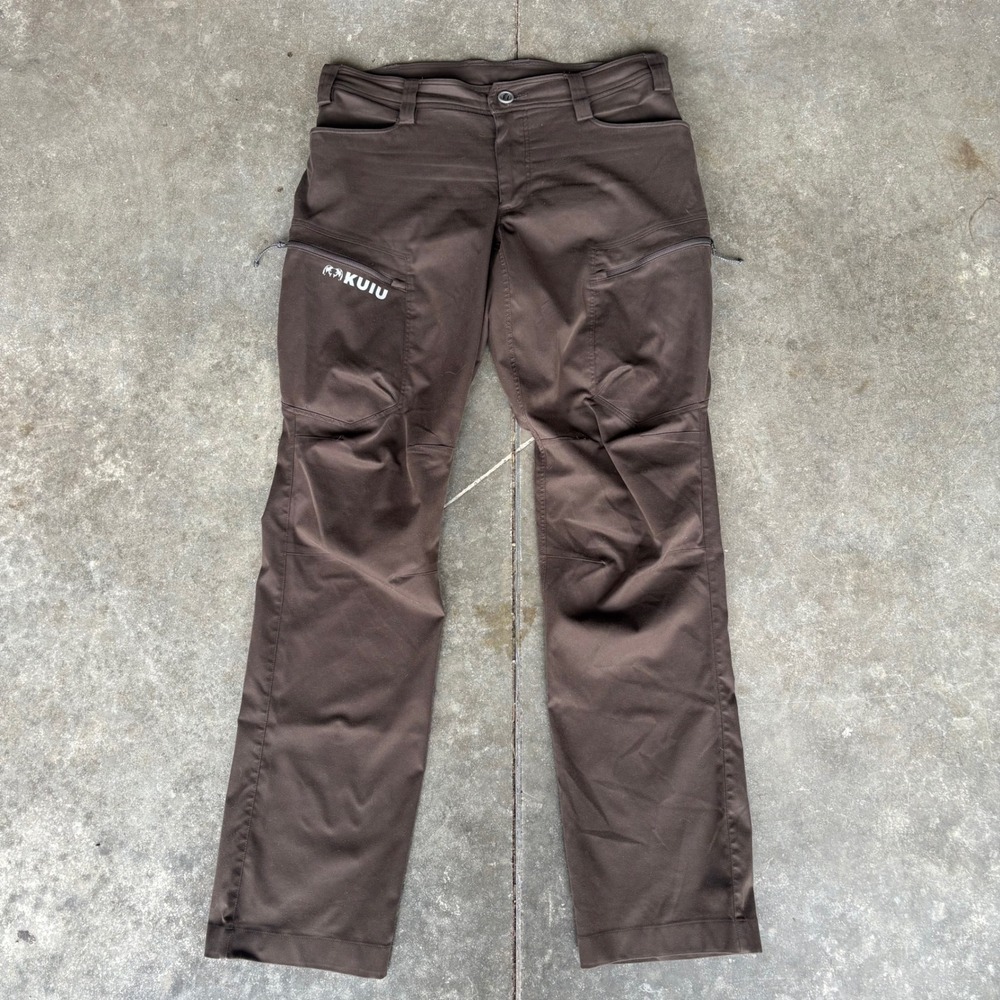 Kuiu Sierra Pants Men's 34" Brown Outdoor Hunting Fishing Utility Gorpcore